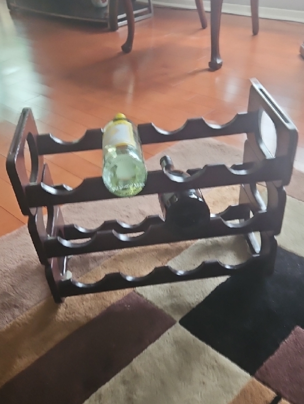 Vintage 3 Separate Piece Wooden 12-Bottle Wine Rack - Dark Brown - Picture 4 of 9